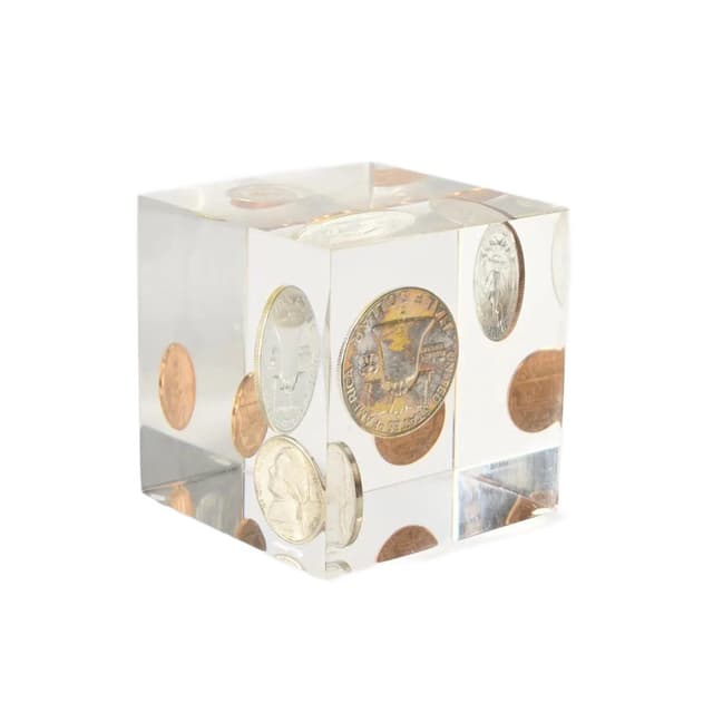 Paperweight, transparent, United States, 1960s. - DIMENSION