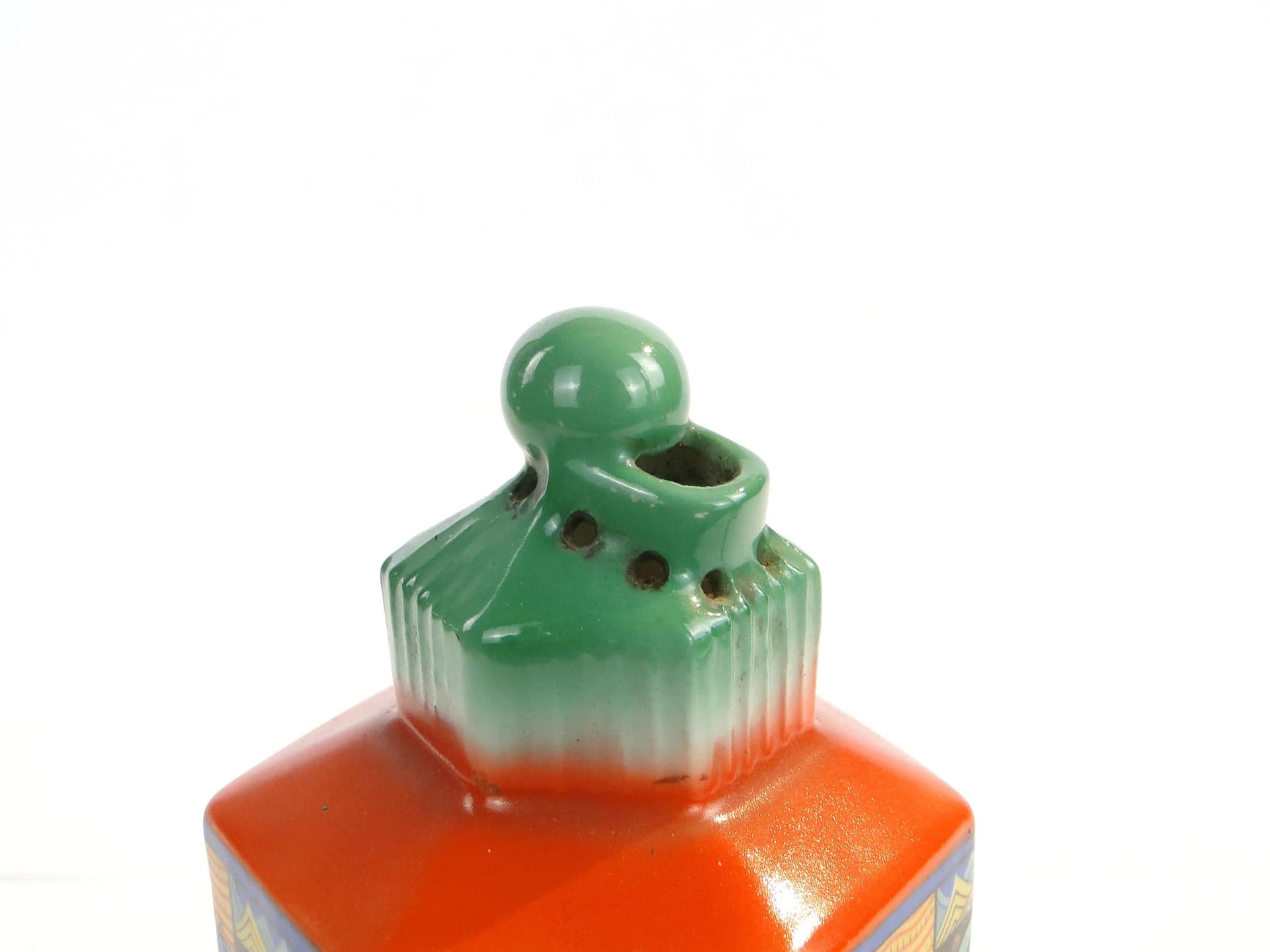 Wielokolorowa porcelanowa lampa zapachowa art deco, Schauberg, Niemcy, lata 30. - 10754