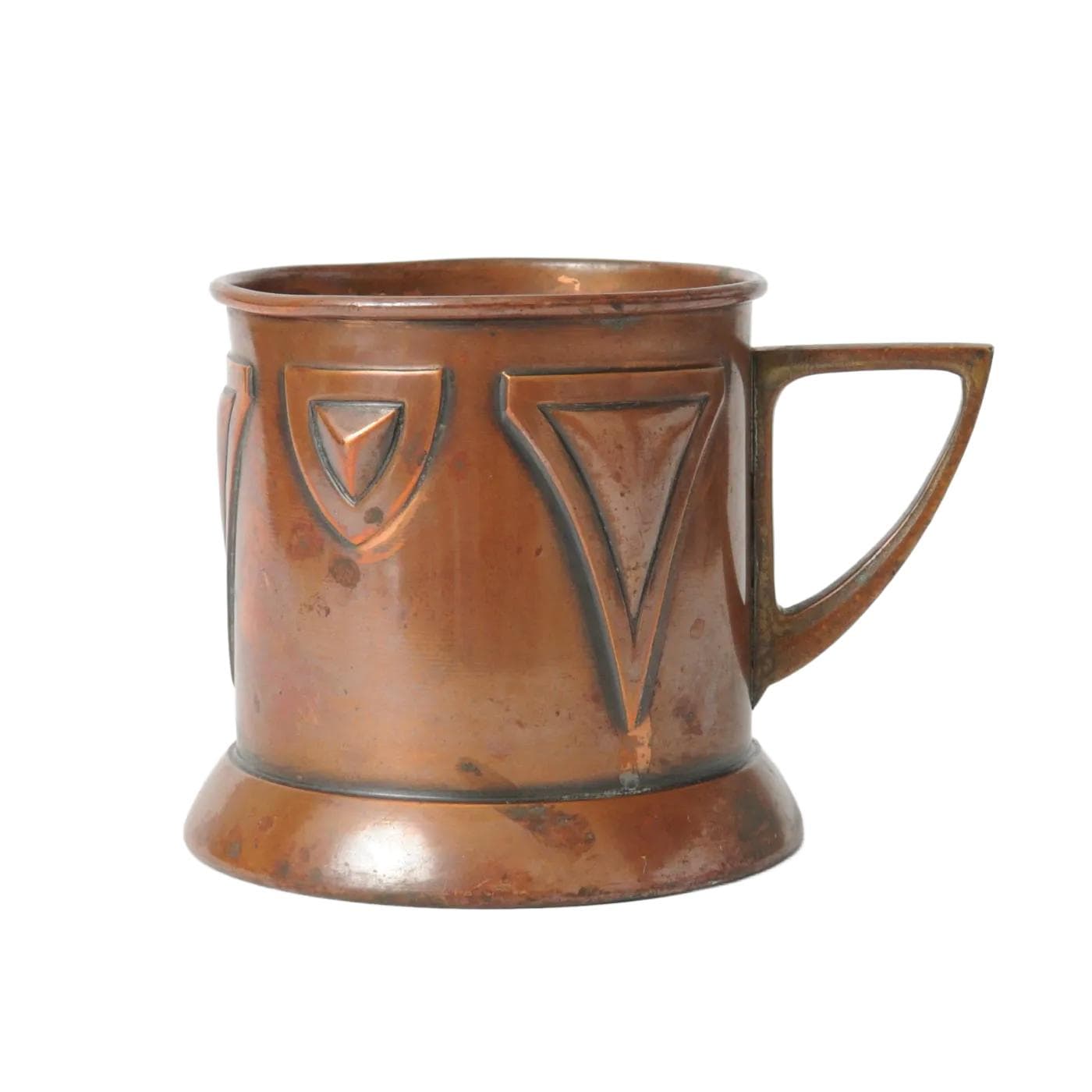 Glass holder, Art Nouveau, brown, brass, WMF, Germany, early 20th c.