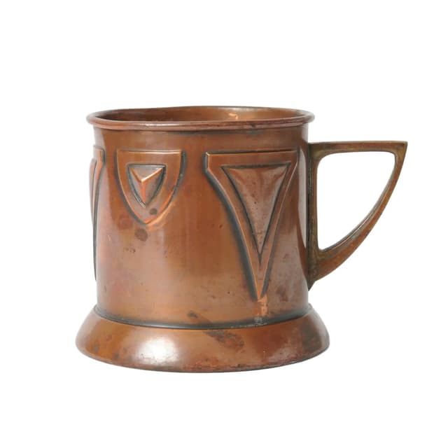 Glass holder, Art Nouveau, brown, brass, WMF, Germany, early 20th c. - DIMENSION