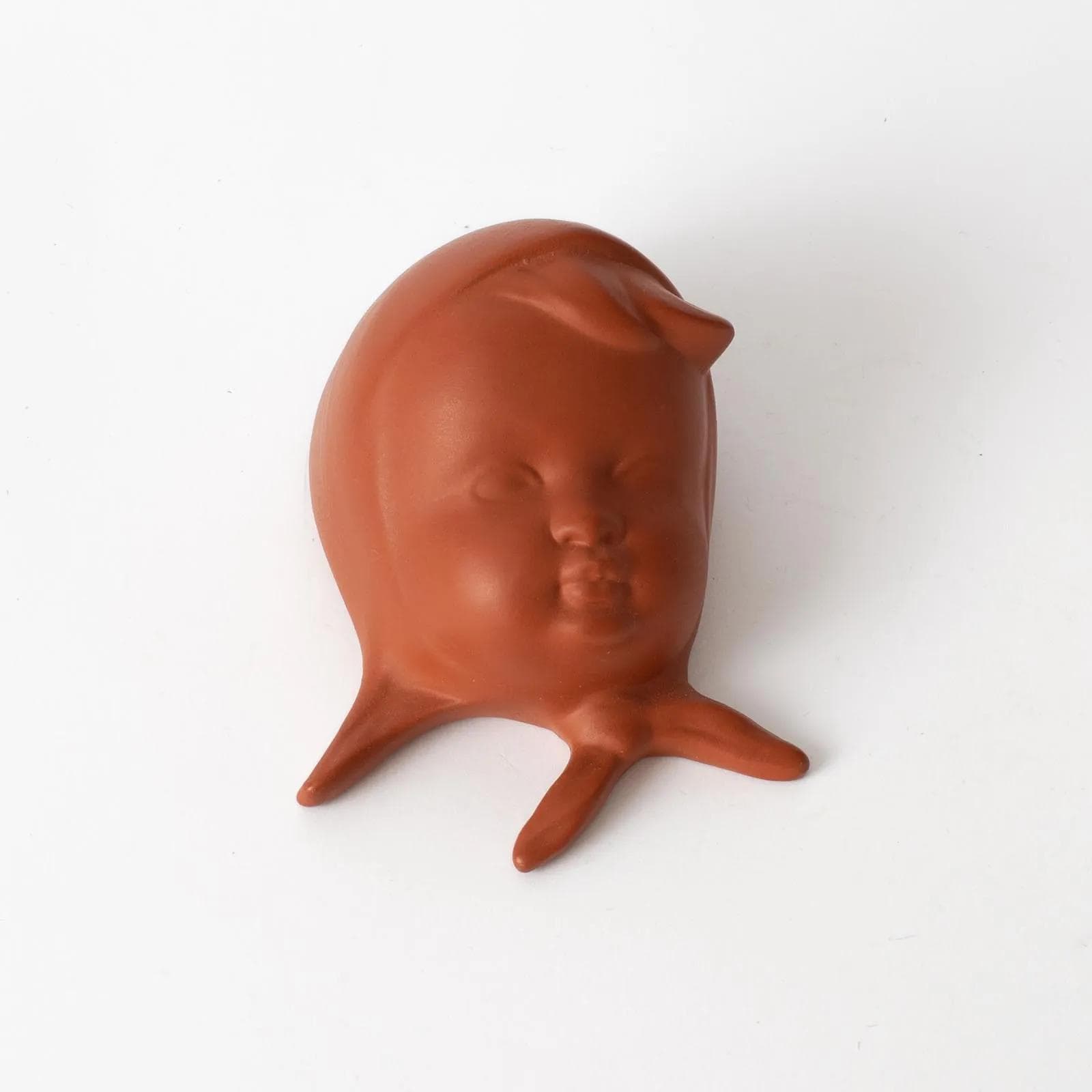 Para masek ściennych, czerwony, ceramika, Gmundner Keramik, Austria, lata 50. - 164887