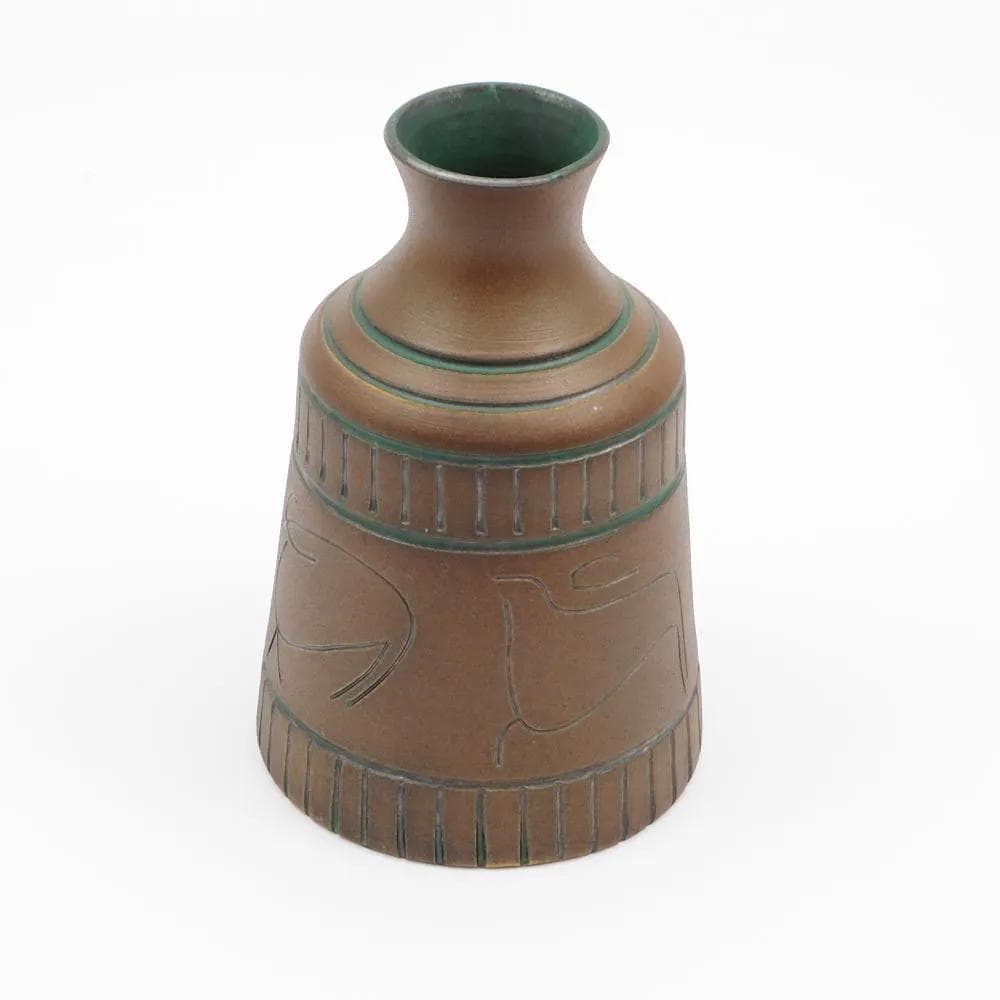 Vase Krukmakaren Ystad, brown, ceramics, Sweden, 1950s. - 164865