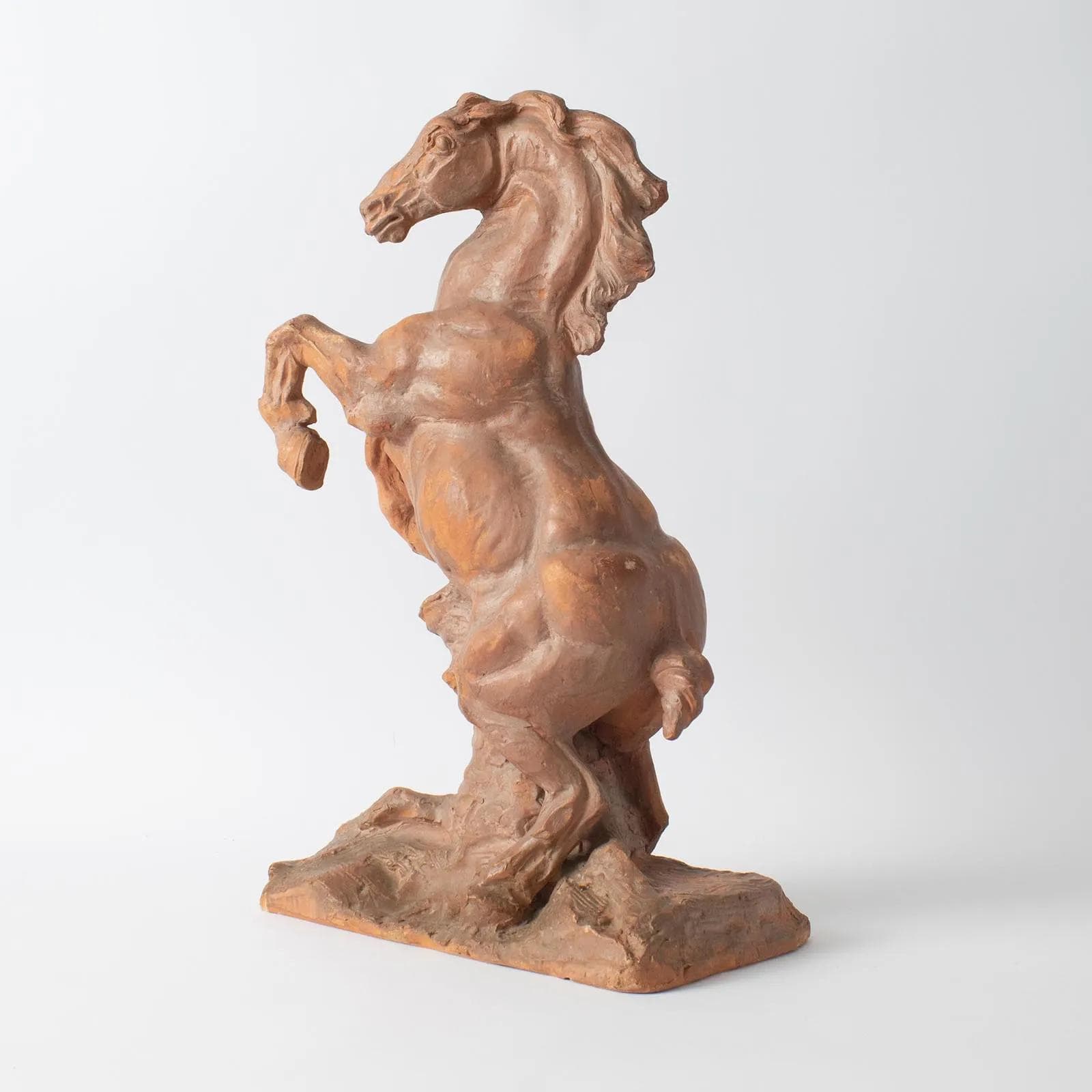 Sculpture Horse, orange terracotta, by M. Waucquez, Belgium, 1930s - 164859