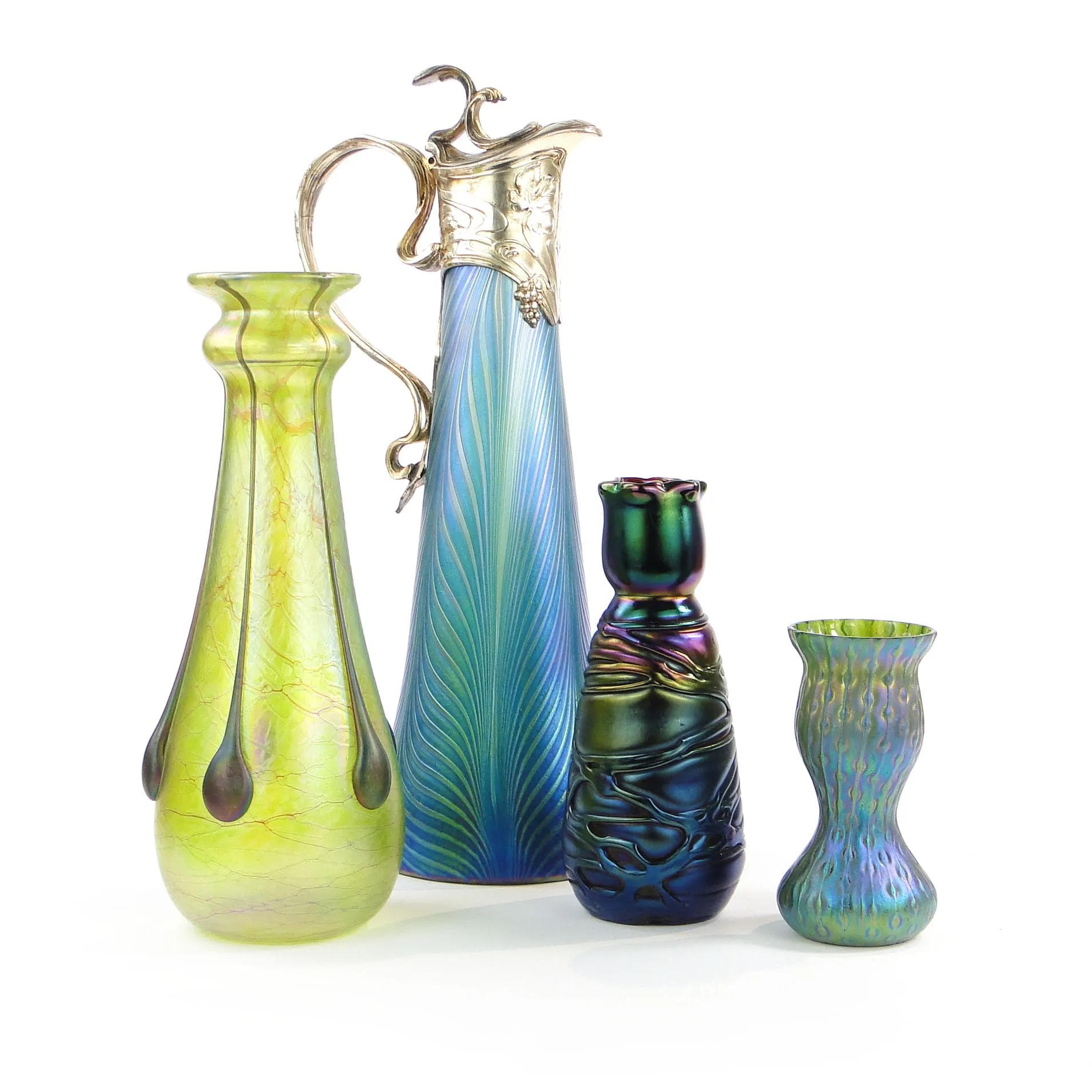 Art Nouveau vase, multicolor, opaline glass, Czech Republic, early 20th c. - 10746