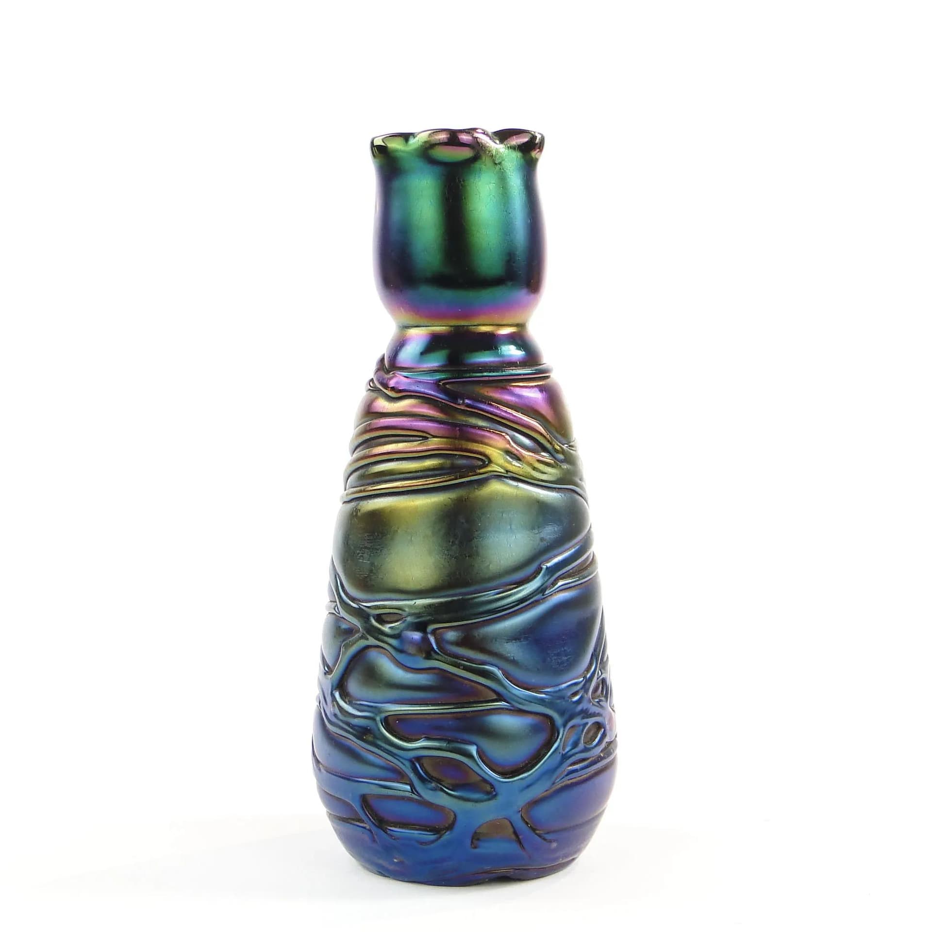 Art Nouveau vase, multicolor, opaline glass, Czech Republic, early 20th c. - 10743