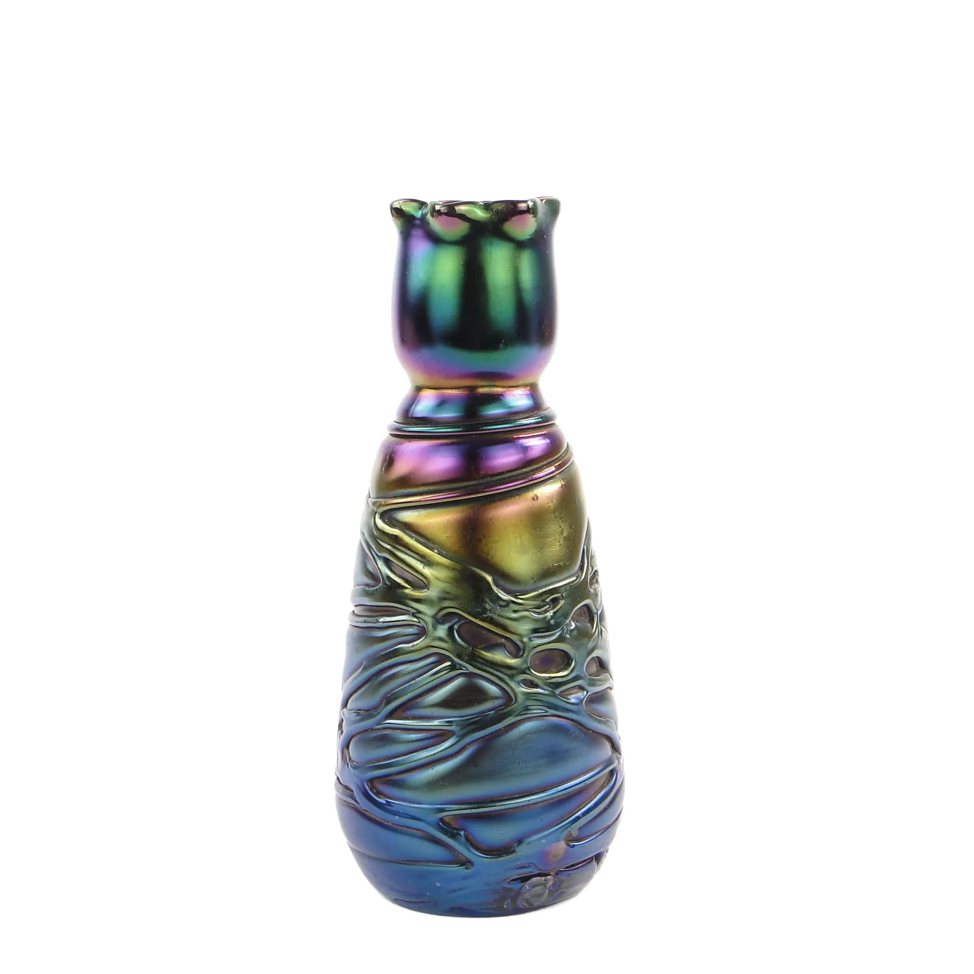 Art Nouveau vase, multicolor, opaline glass, Czech Republic, early 20th c.