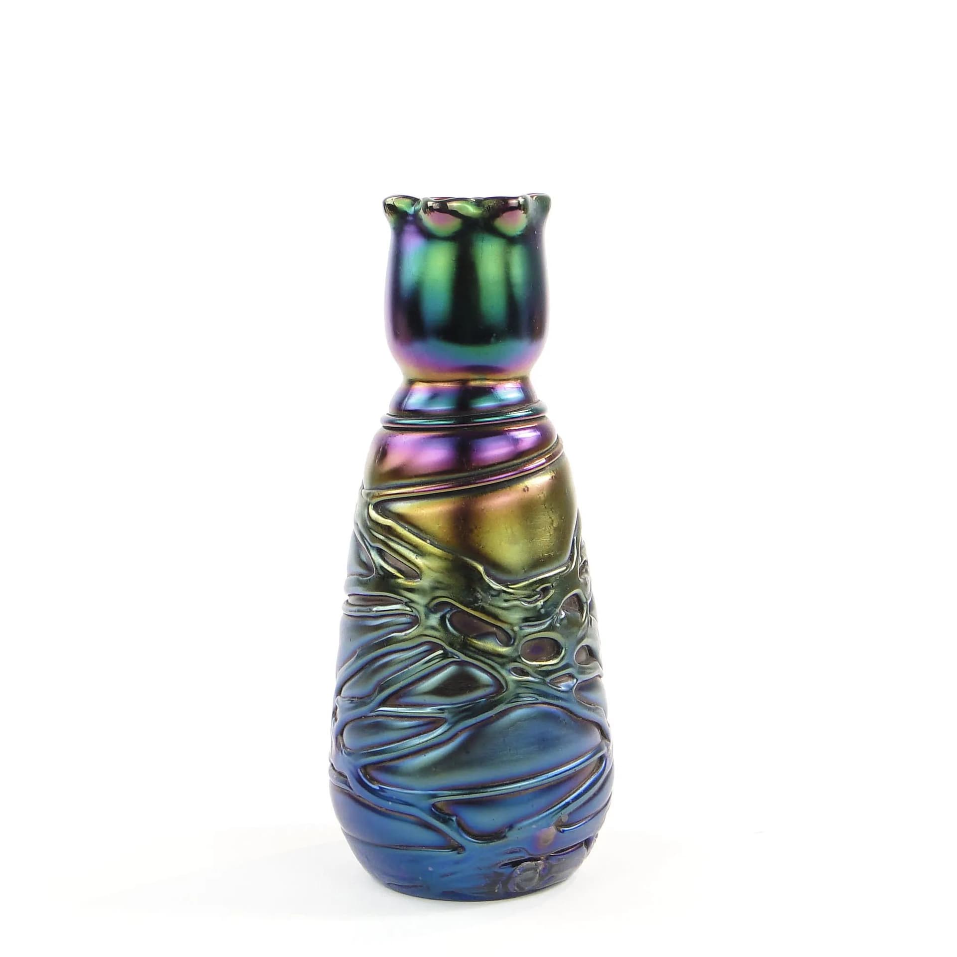 Art Nouveau vase, multicolor, opaline glass, Czech Republic, early 20th c. - 10741