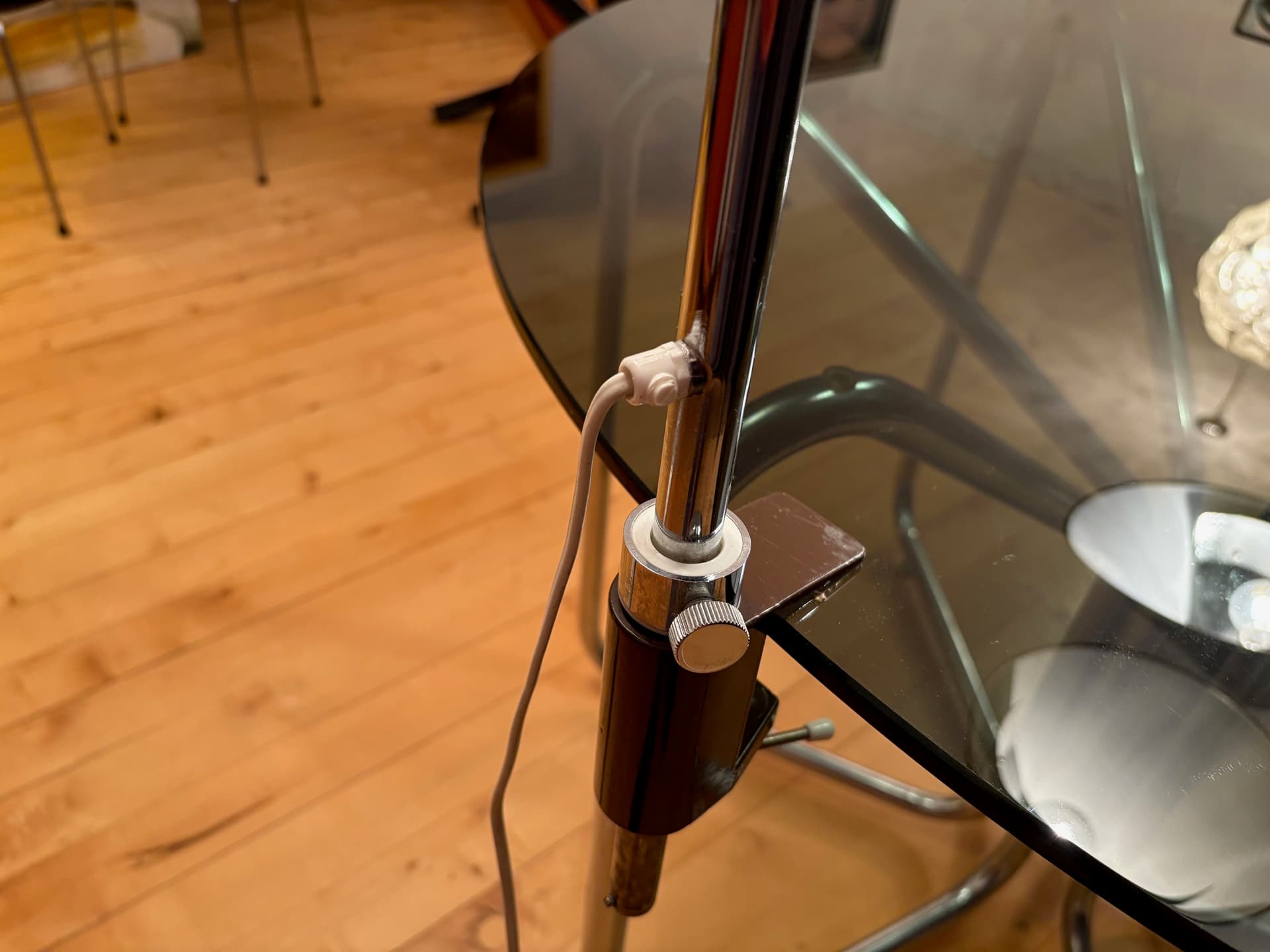 Para lamp Delux, brązowy, aluminium, stal chromowana, proj. S. Björklund, L. Gustafsson, Szwecja, lata 70. - 164495