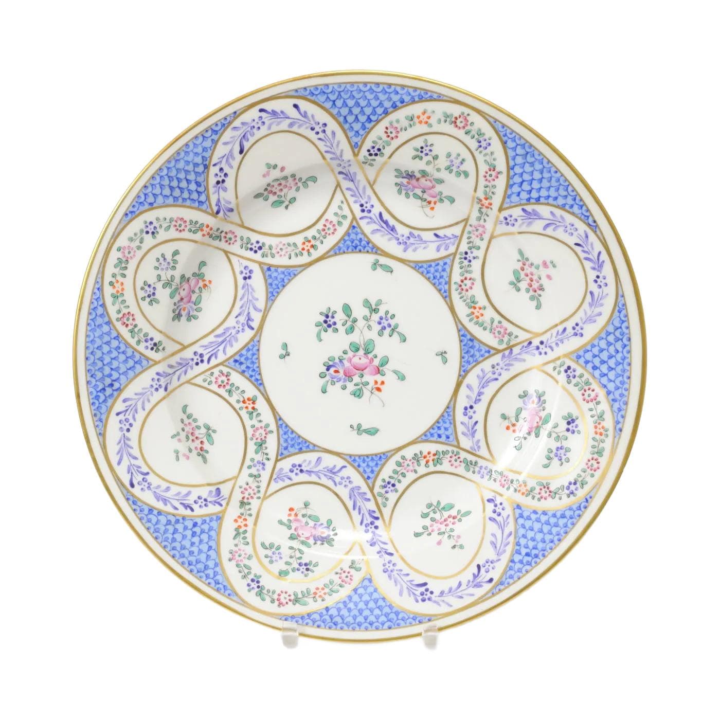 Platter Samson, multicolor porcelain, France, early 20th c.