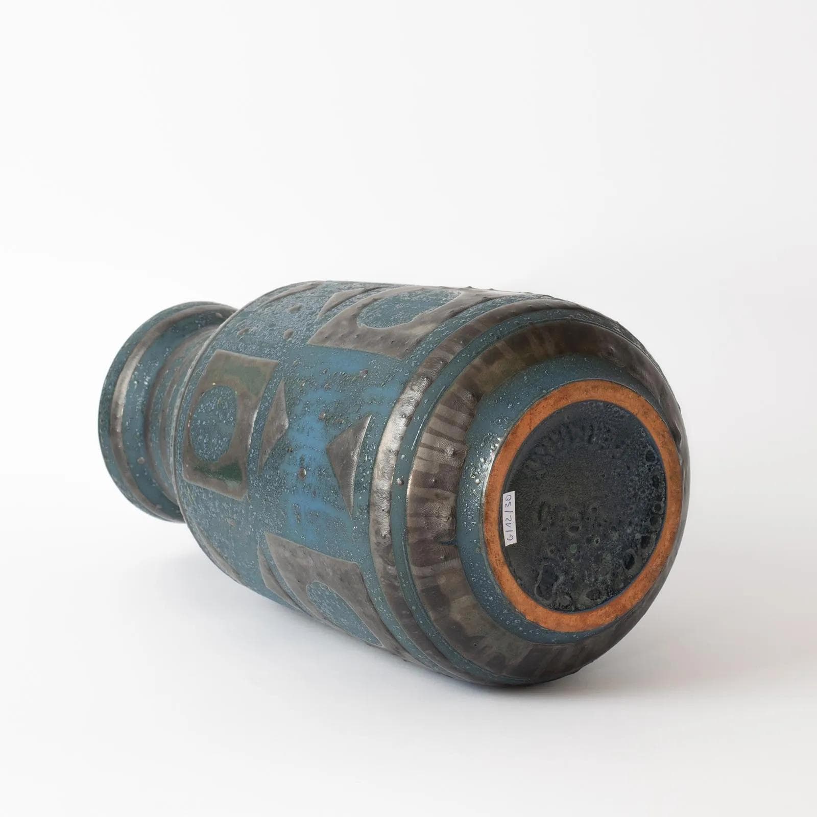 Wazon Ankara, granatowy, szary, ceramika, Carstens, Niemcy, lata 60. - 164755