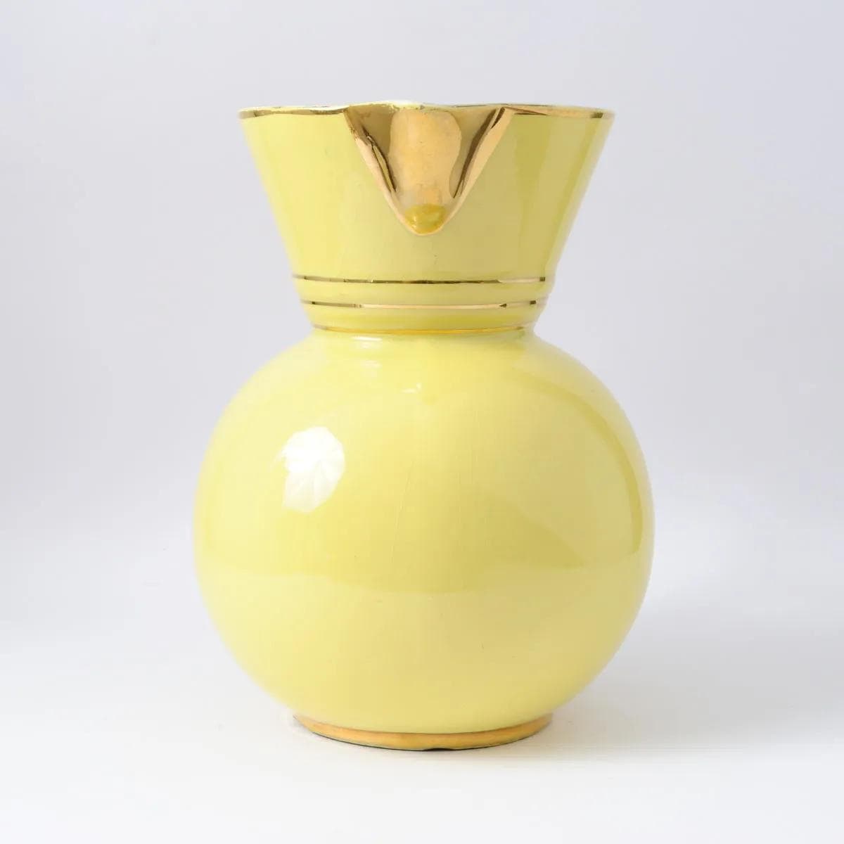 Pitcher, yellow ceramics, by R. Chevalier, Boch Freres, Belgium, 1930s. - 164744