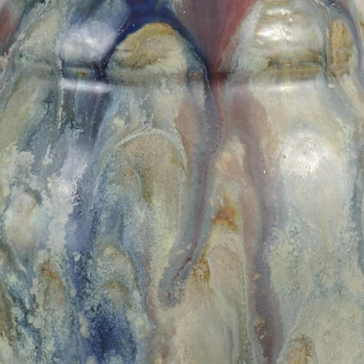 Wazon art déco, kamionka srebrna turkusowa zielona brązowa biała, proj. R. Guerin, Belgia, lata 30. - 164725