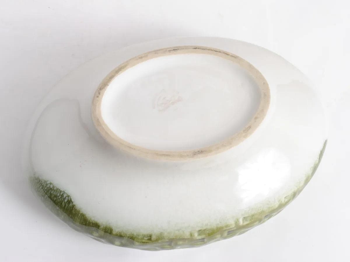 Platter, ivory white olive, ceramics, Ditmar Urbach, Czechoslovakia, 1960s. - 164697