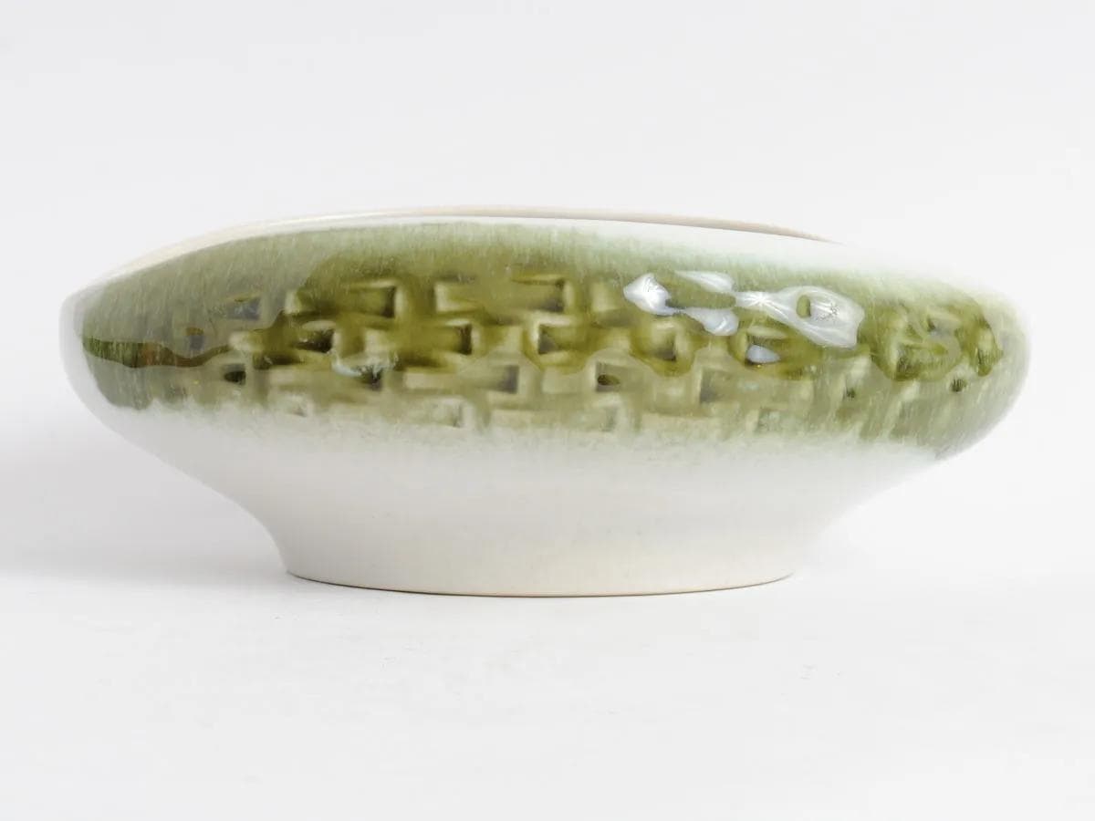 Platter, ivory white olive, ceramics, Ditmar Urbach, Czechoslovakia, 1960s. - 164695