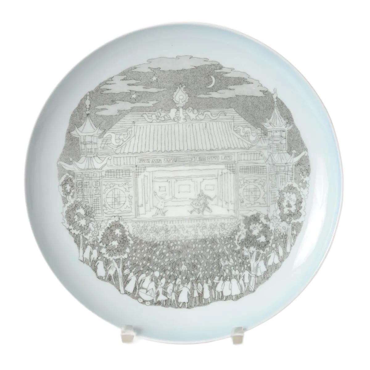 Decorative plate, ivory white porcelain, Bing & Grondahl, Denmark, 1960s.