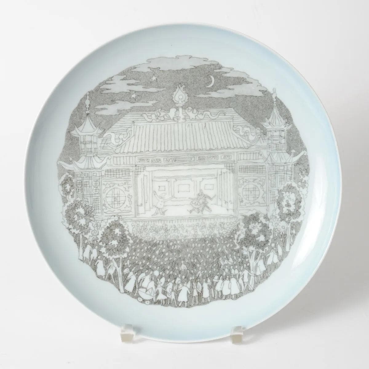 Decorative plate, ivory white porcelain, Bing & Grondahl, Denmark, 1960s. - 164682