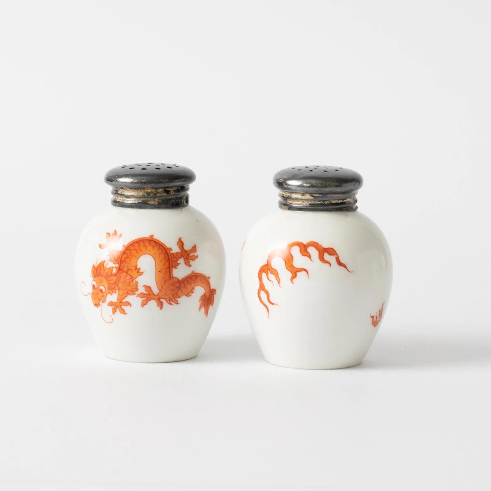 Spice set, white red, porcelain silver, Thomas, Germany, 1930s. - 164661