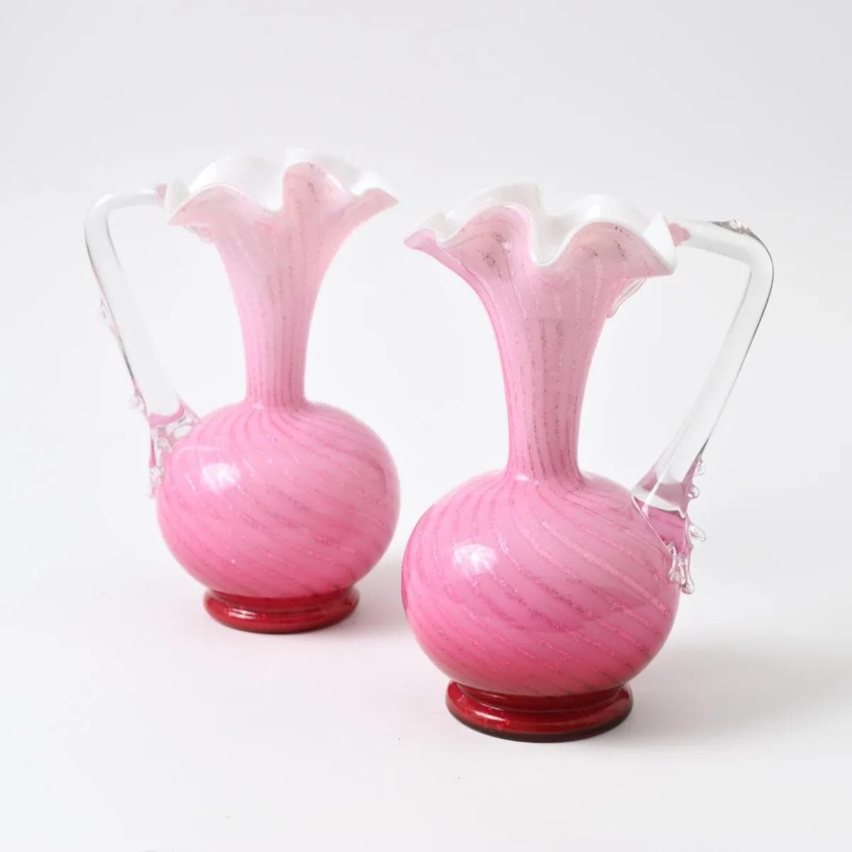 Pair of jugs, pink glass, Stevens and Williams, United Kingdom, 19th c. - 164641