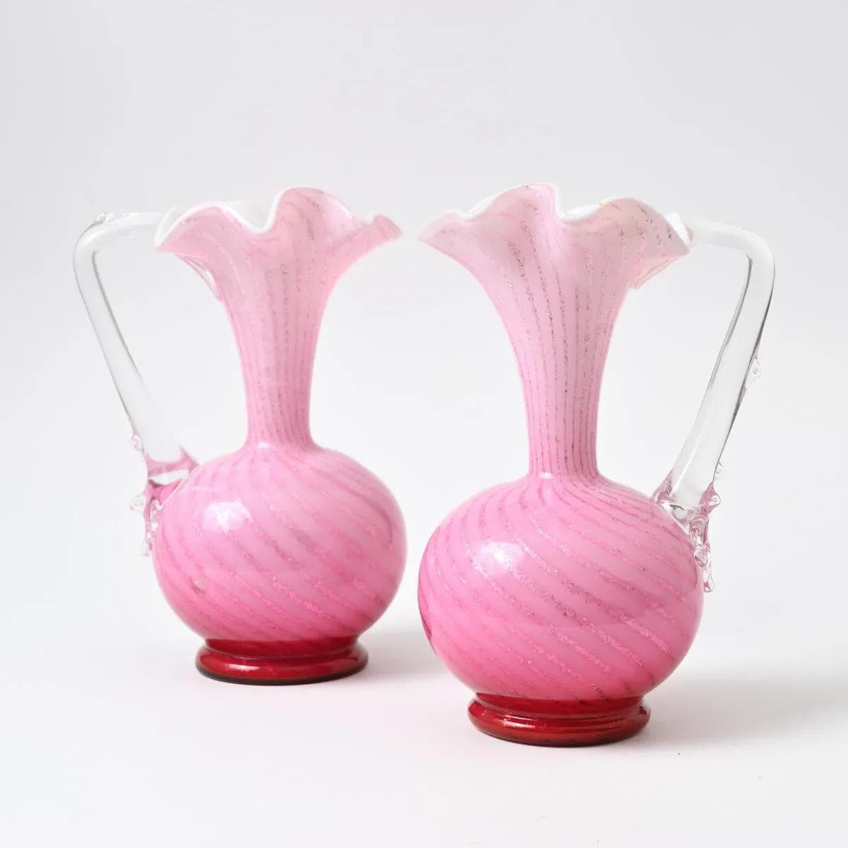 Pair of jugs, pink glass, Stevens and Williams, United Kingdom, 19th c. - 164642