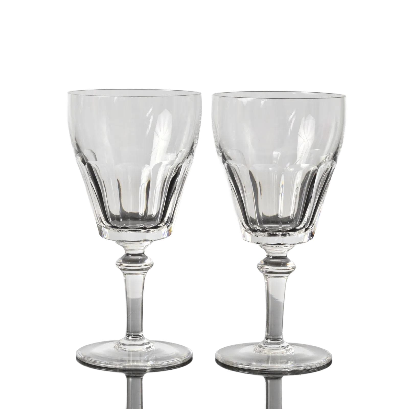 Komplet kieliszków do wody, transparentny kryształ, Val Saint Lambert, Belgia, lata 50.