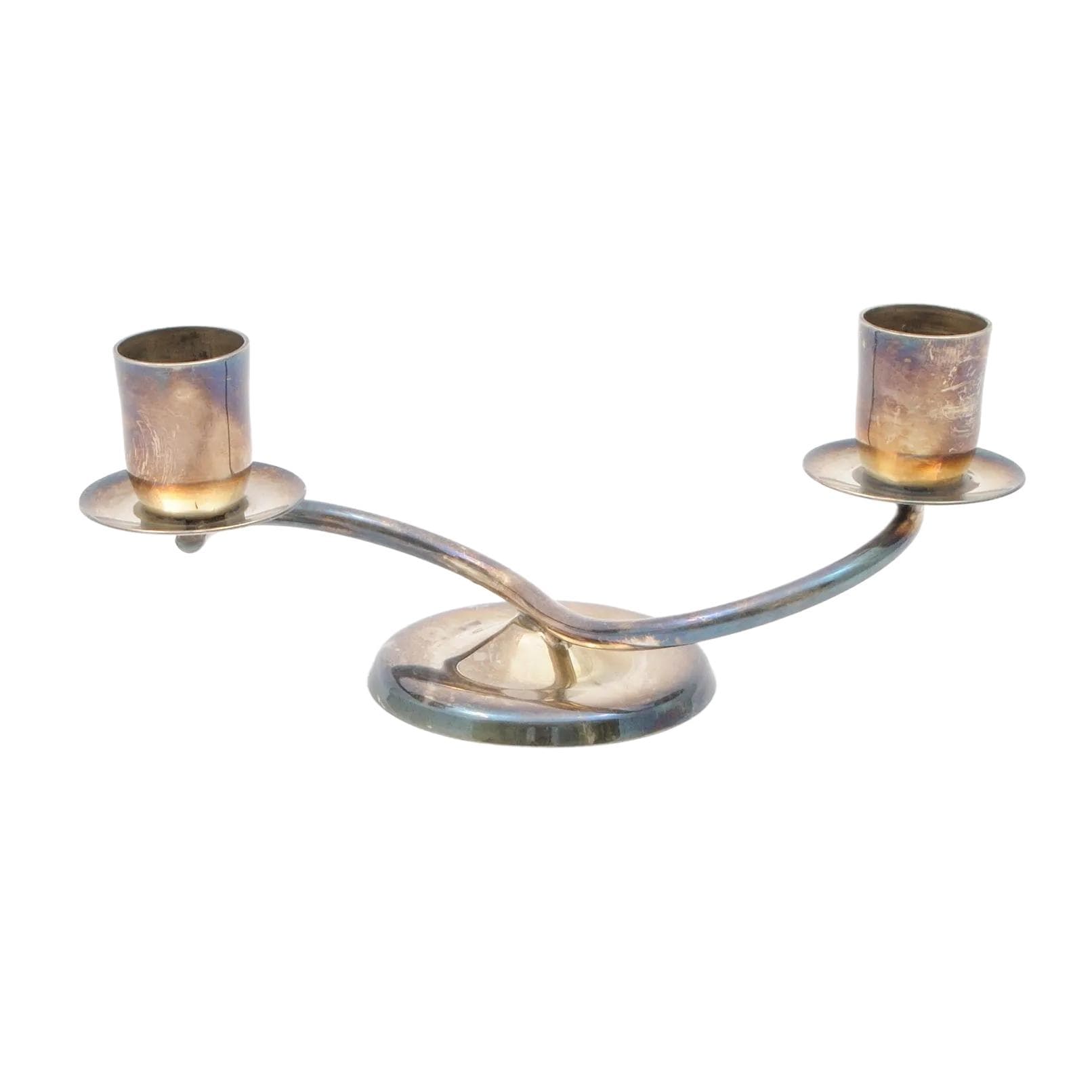 Candleholder Berg, silver brass, Denmark, 1960s.