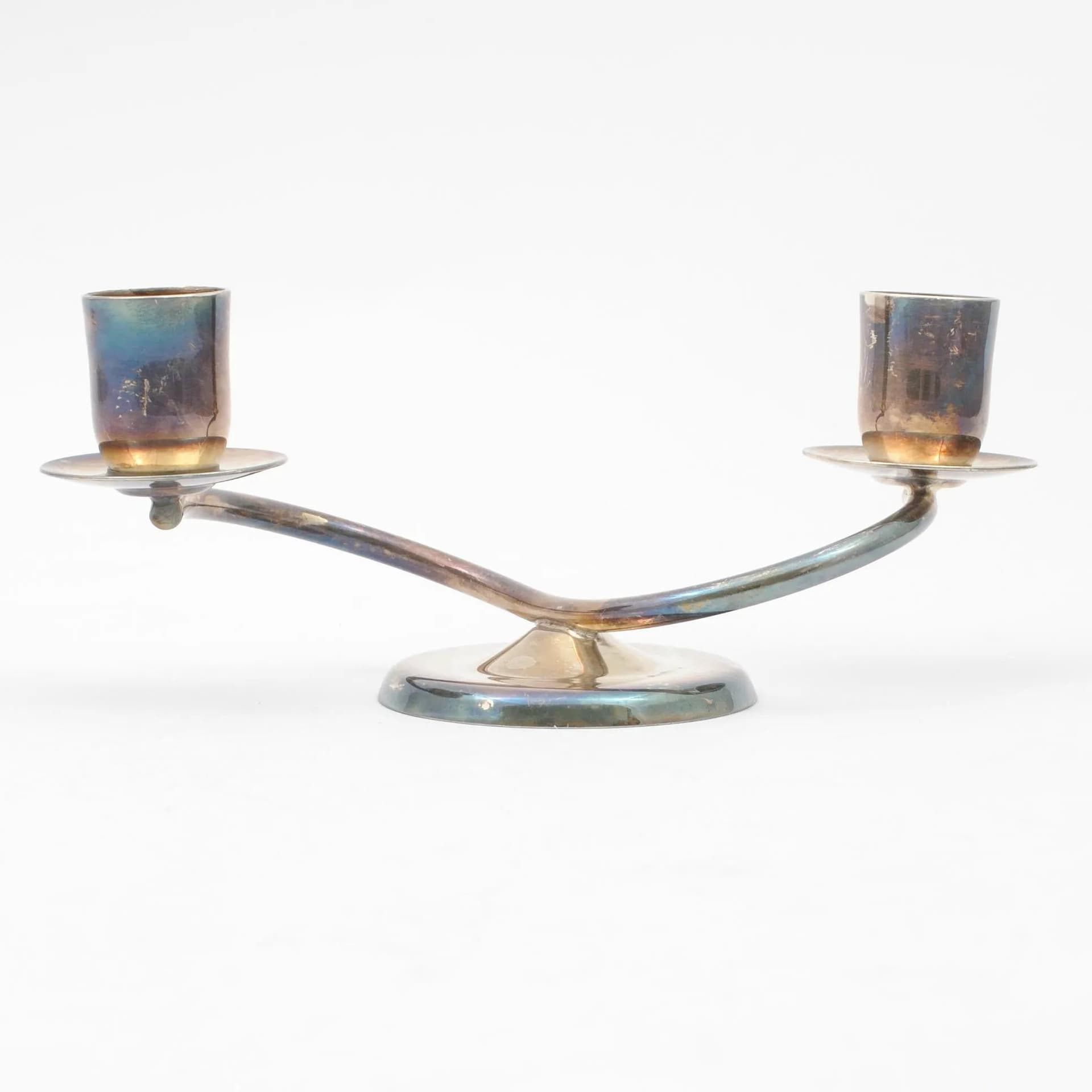 Candleholder Berg, silver brass, Denmark, 1960s. - 164619