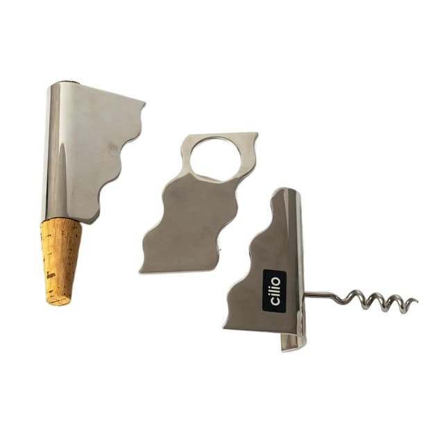 Zestaw barowy, Cilio, stal szara, Niemcy, lata 90. - WYMIARY