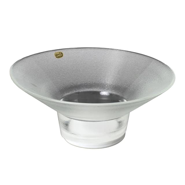 Bowl, grey glass, by J. Suhajek, Crystalex Novy Bor, Czechoslovakia, 1980s. - DIMENSION