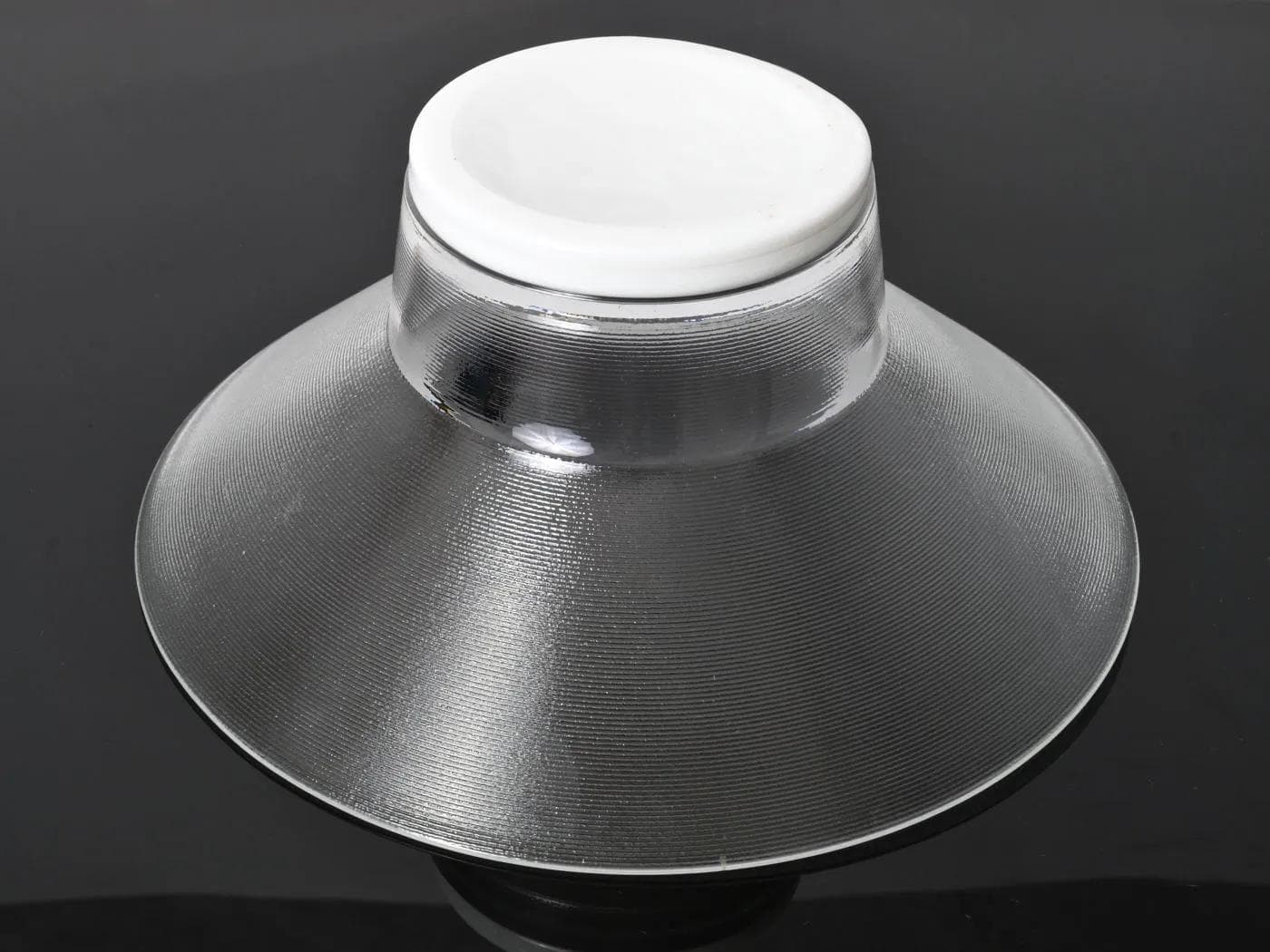 Bowl, grey glass, by J. Suhajek, Crystalex Novy Bor, Czechoslovakia, 1980s. - 164603