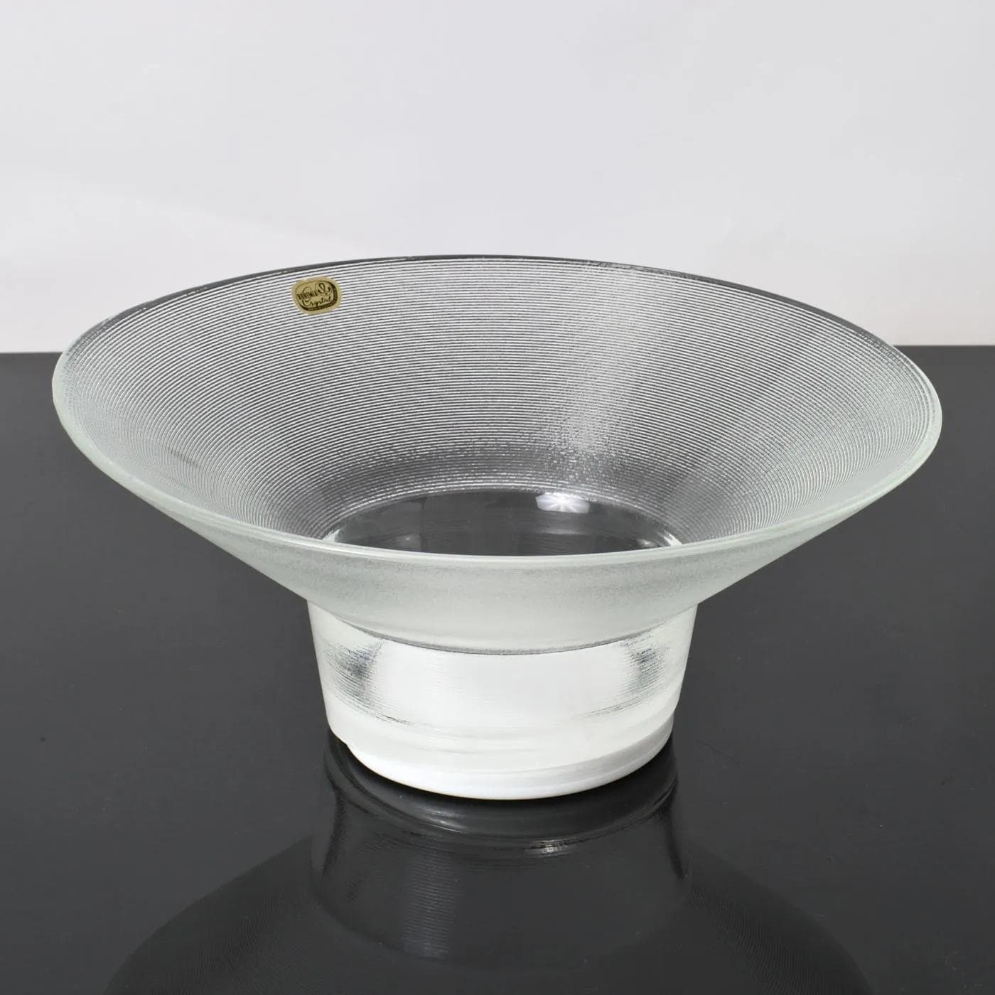 Bowl, grey glass, by J. Suhajek, Crystalex Novy Bor, Czechoslovakia, 1980s. - 164604