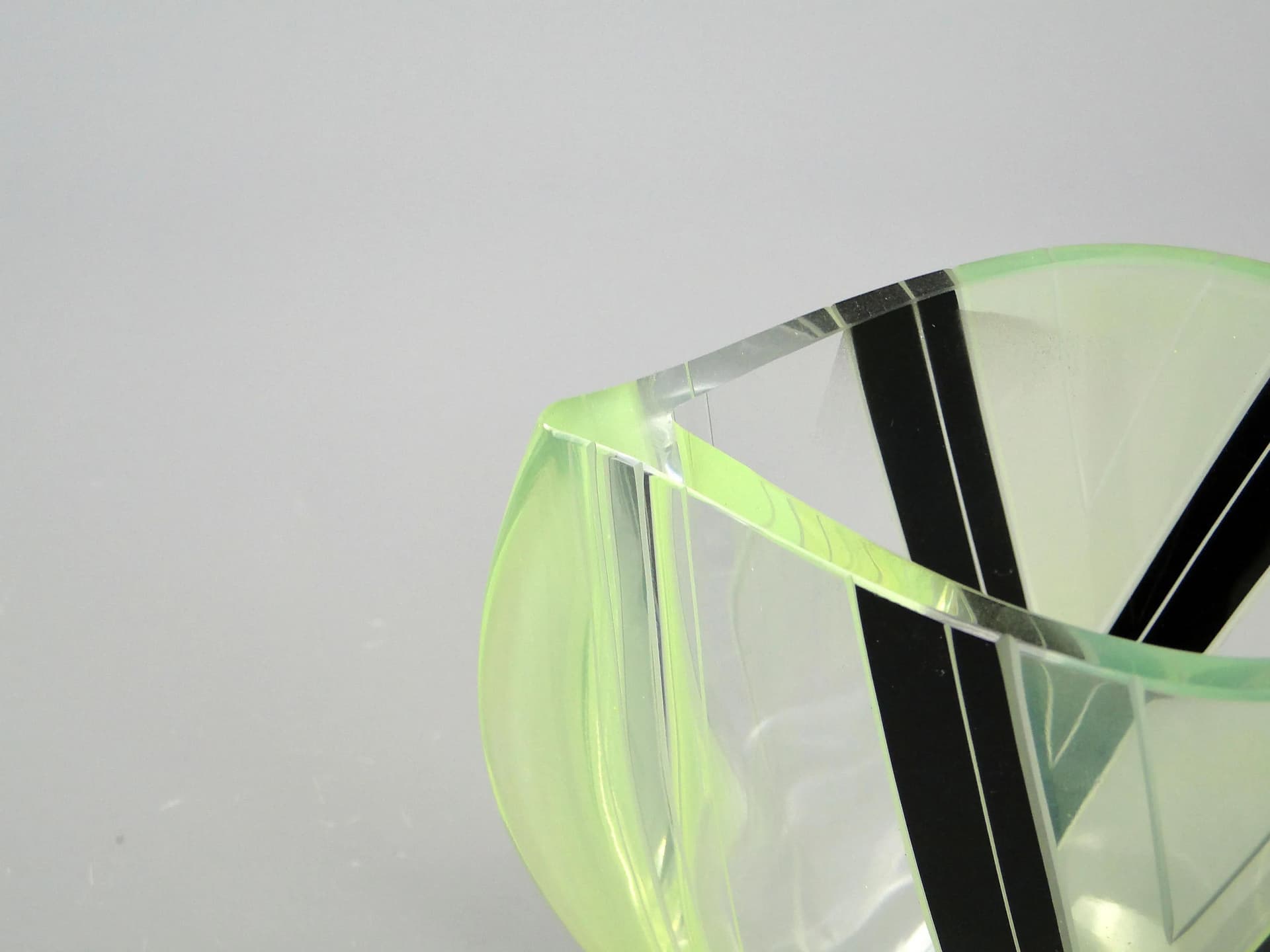 Vase Art Deco, transparent crystal, by K. Palda, Czechoslovakia, 1930s - 10709
