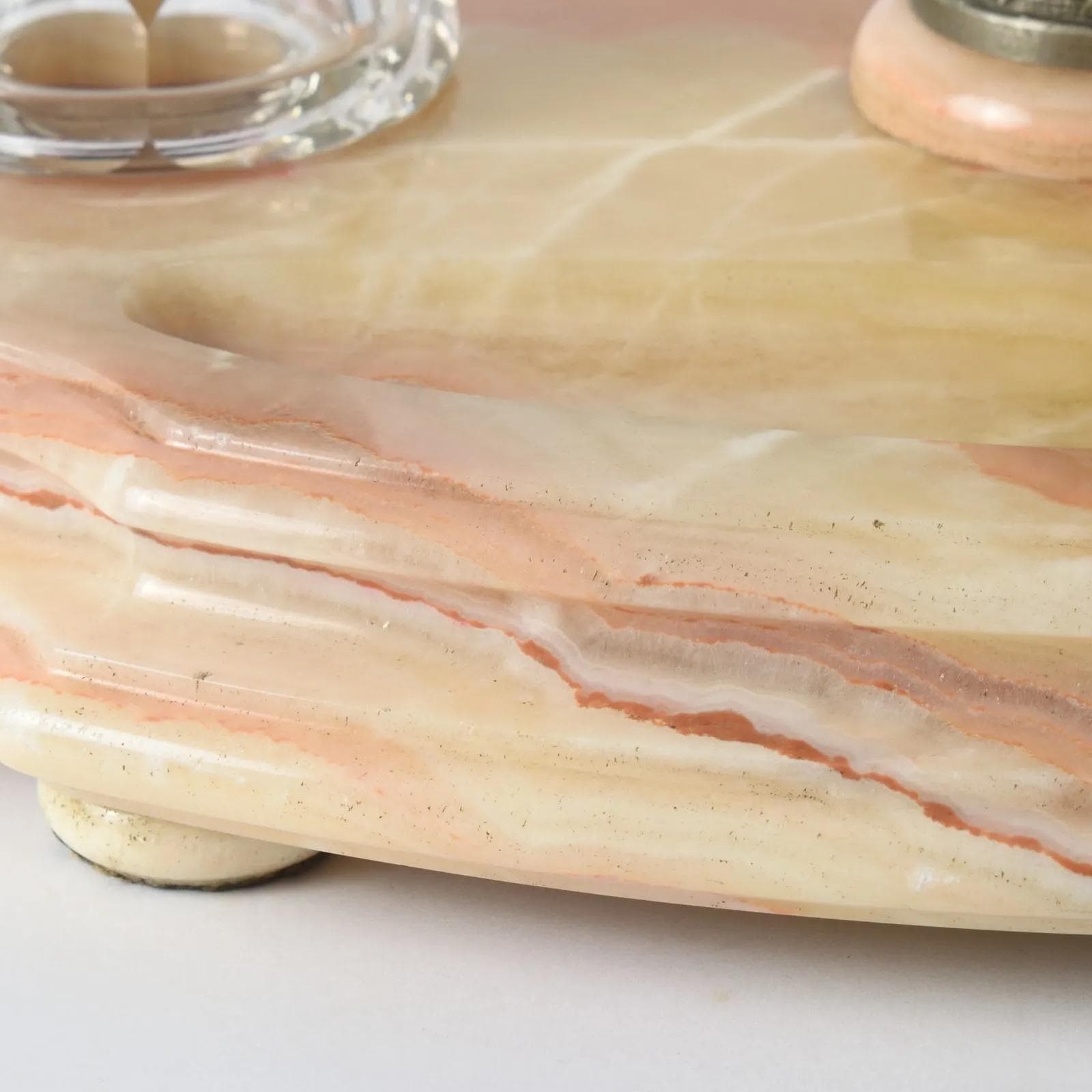 Ecritoire, beige onyx, crystal, France, early 20th c. - 164572