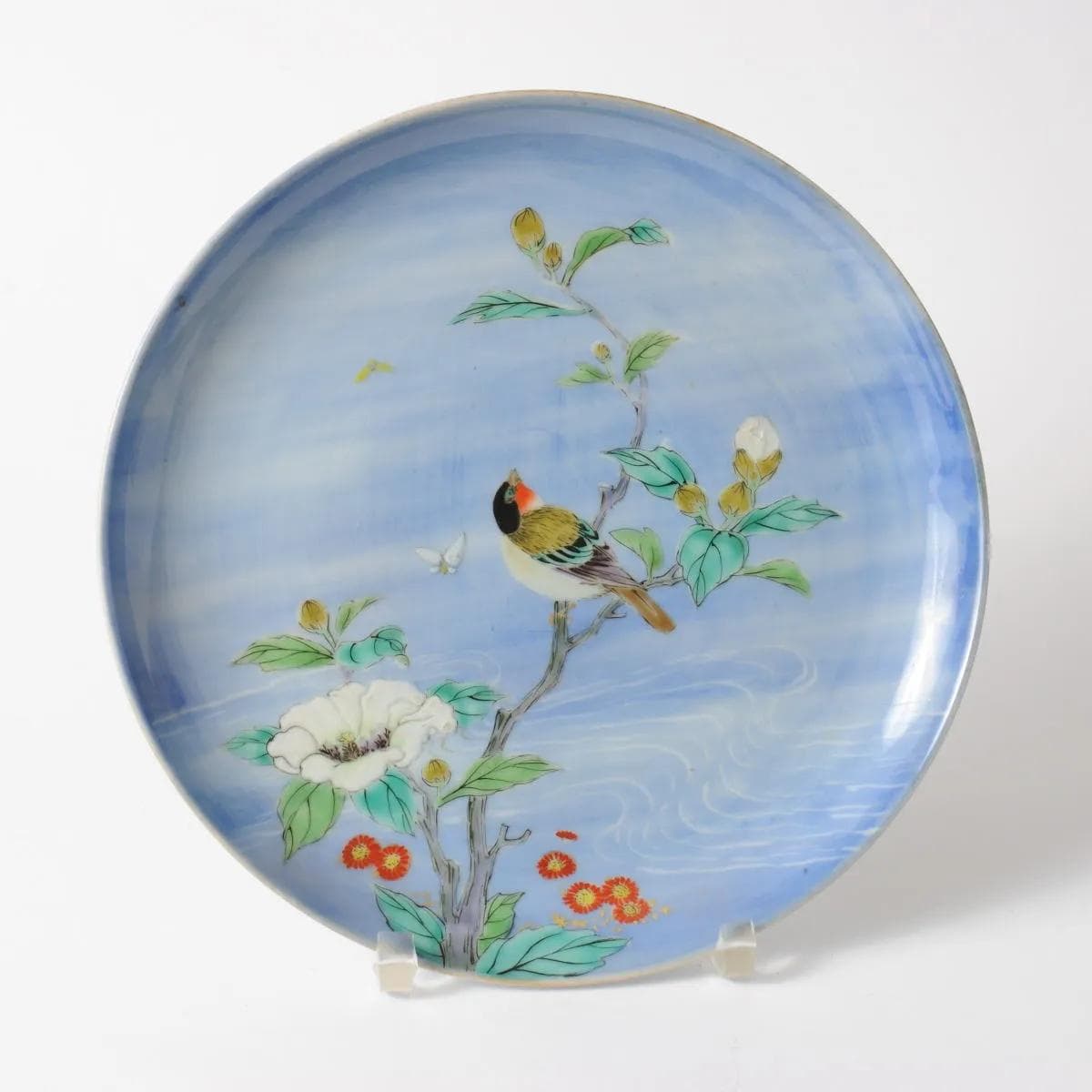 Decorative plate, blue gradient, porcelain, by H. Fukagawa, Koransha, Japan, 19th c. - 164565
