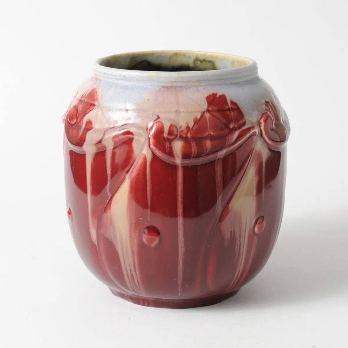 Art Nouveau Vase, red, ceramics, Faiencerie Thulin, Belgium, early 20th c. - 164557