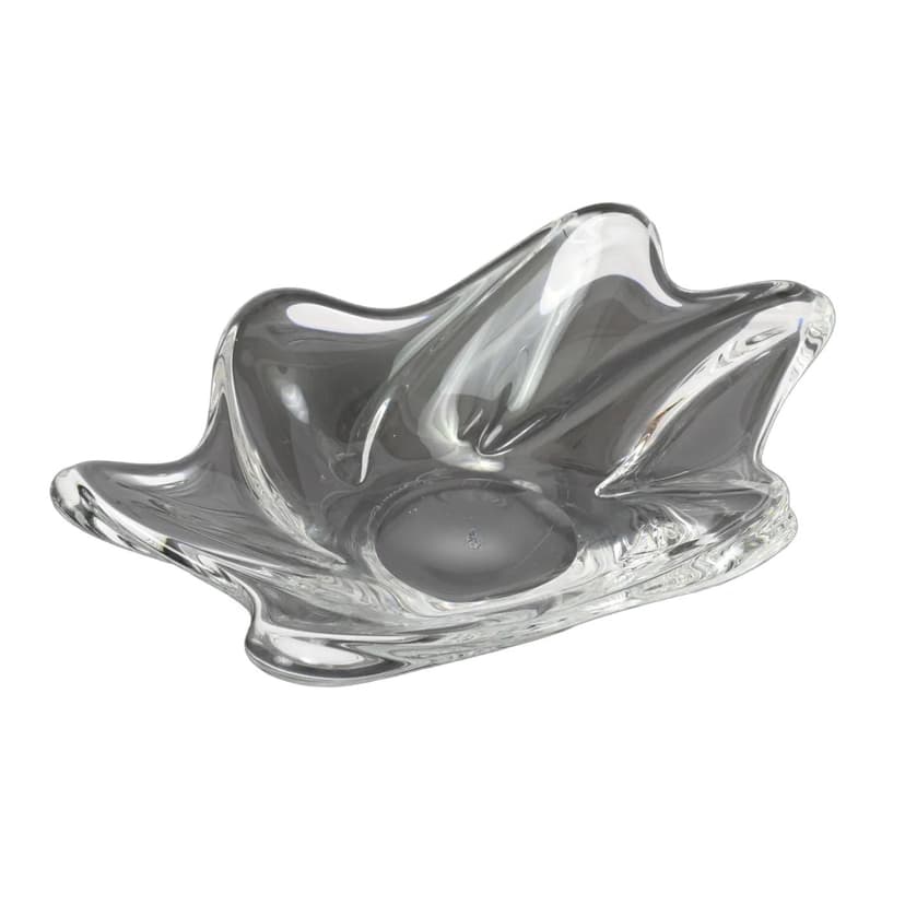 Crystal centerpiece, transparent glass, Daum, France, 1960s.