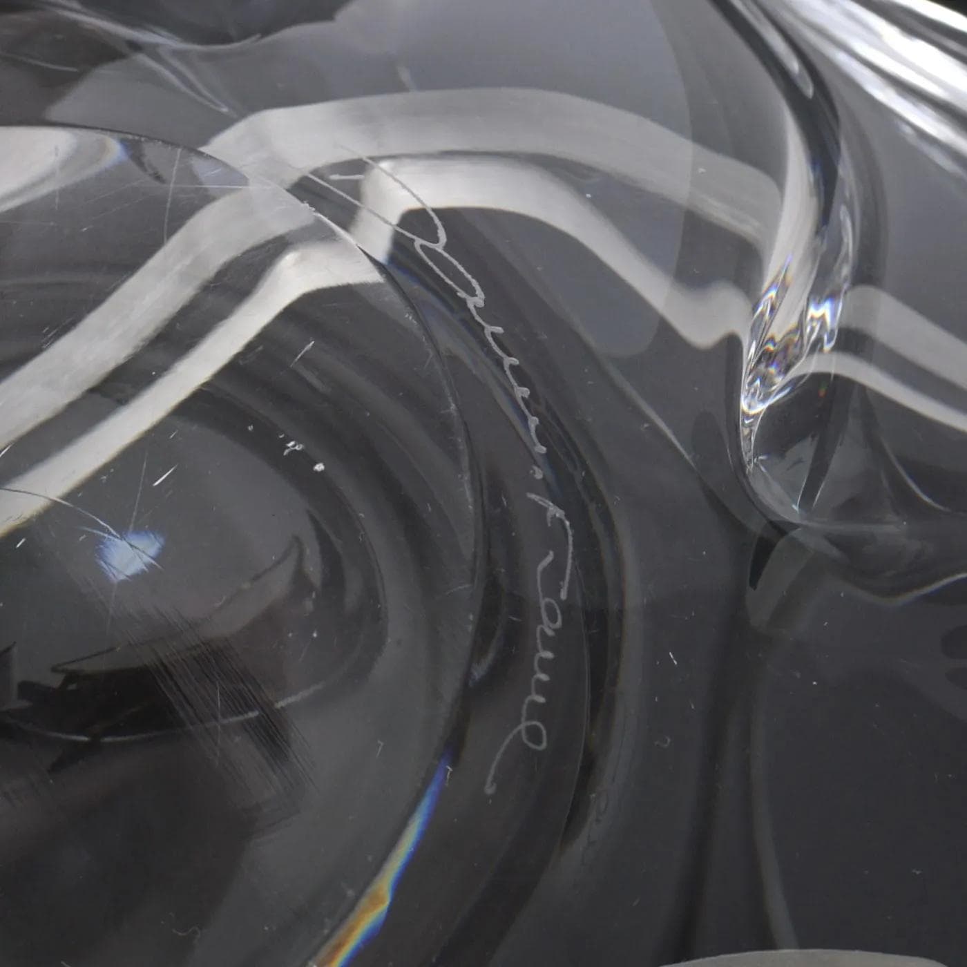 Crystal centerpiece, transparent glass, Daum, France, 1960s. - 164530