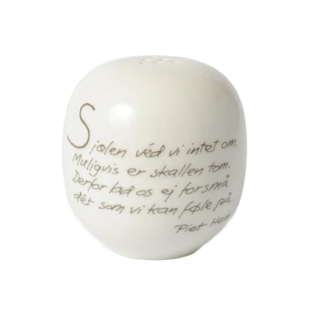 Solniczka, ivory white, porcelana, proj. P. Hein, Royal Copenhagen, Dania, lata 70. - WYMIARY