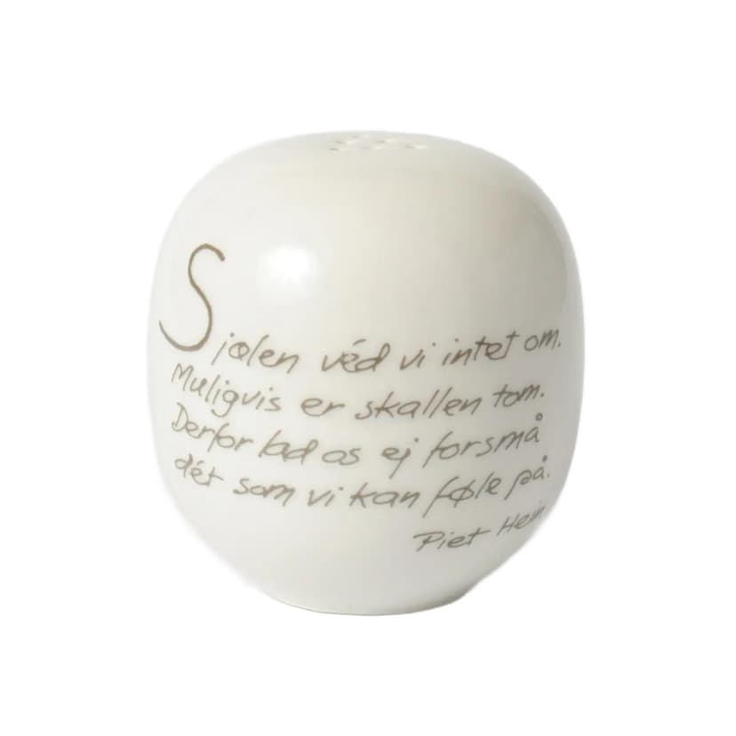 Solniczka, ivory white, porcelana, proj. P. Hein, Royal Copenhagen, Dania, lata 70.