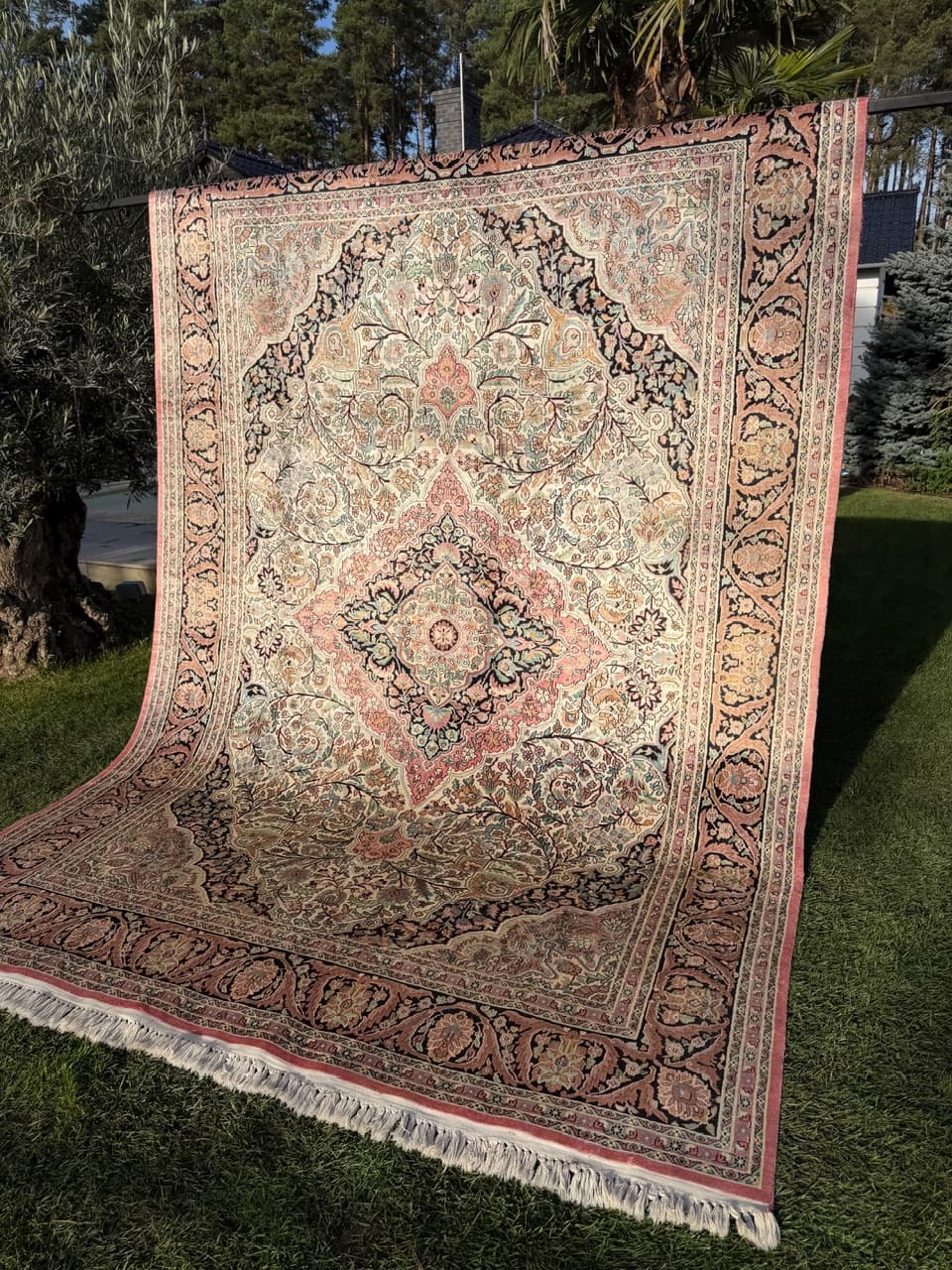 Dywan Ghoum/Qom, beżowy, jedwab, Iran - 164989