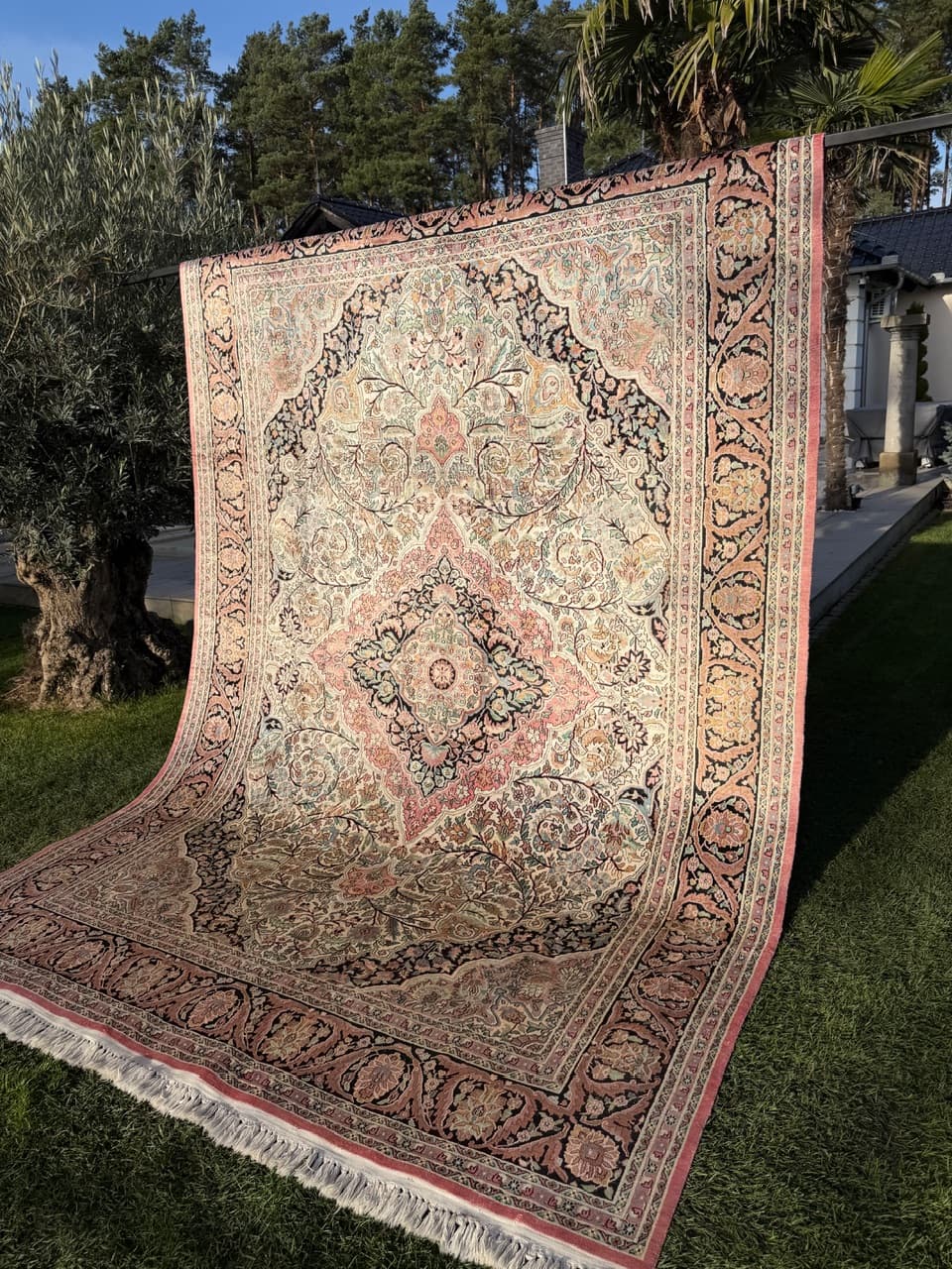 Dywan Ghoum/Qom, beżowy, jedwab, Iran - 164990