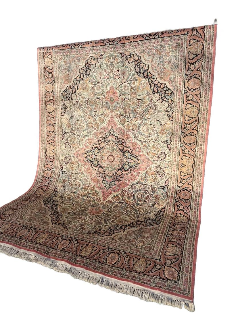 Rug Ghoum/Qom, beige, silk, Iran