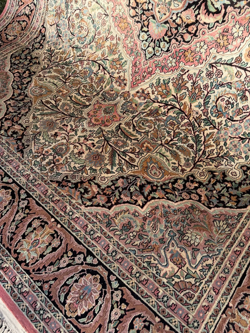 Dywan Ghoum/Qom, beżowy, jedwab, Iran - 164994