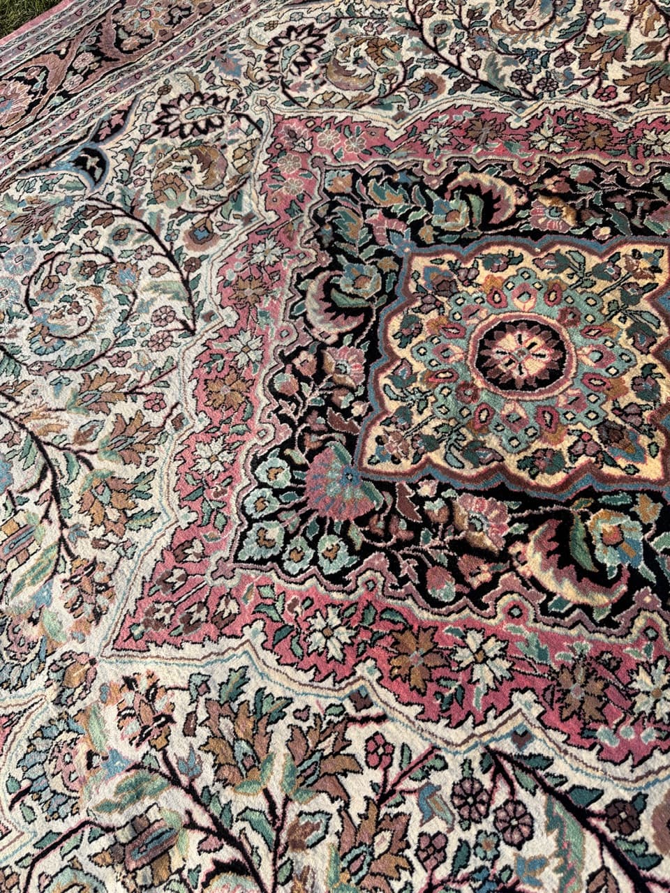 Dywan Ghoum/Qom, beżowy, jedwab, Iran - 164998