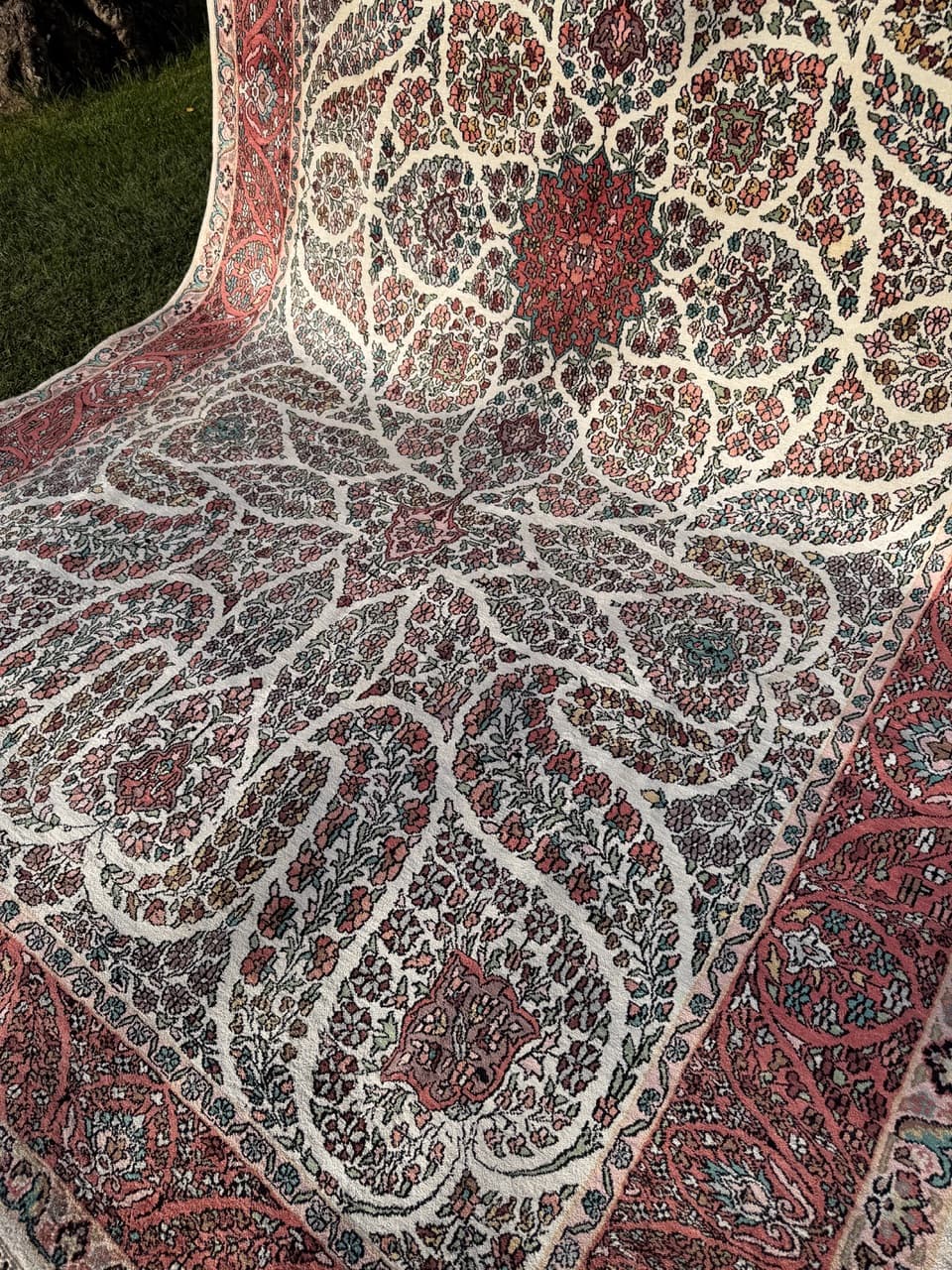 Dywan Ghoum, kość słoniowa, jedwab, Indie - 166847