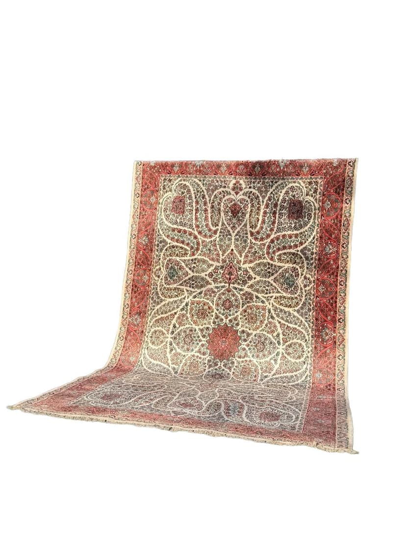 Rug Ghoum, ivory, silk, India