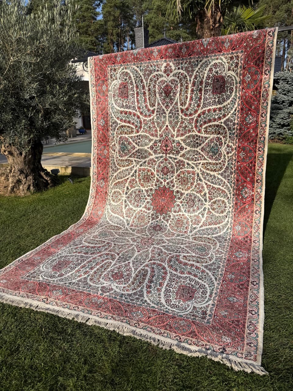 Dywan Ghoum, kość słoniowa, jedwab, Indie - 166845