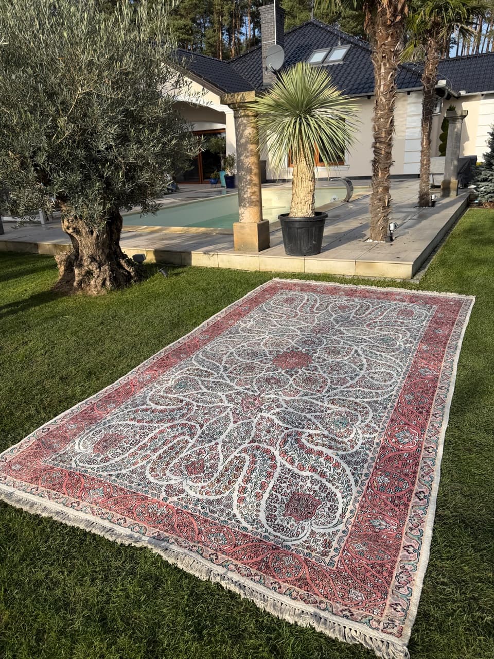 Dywan Ghoum, kość słoniowa, jedwab, Indie - 166852