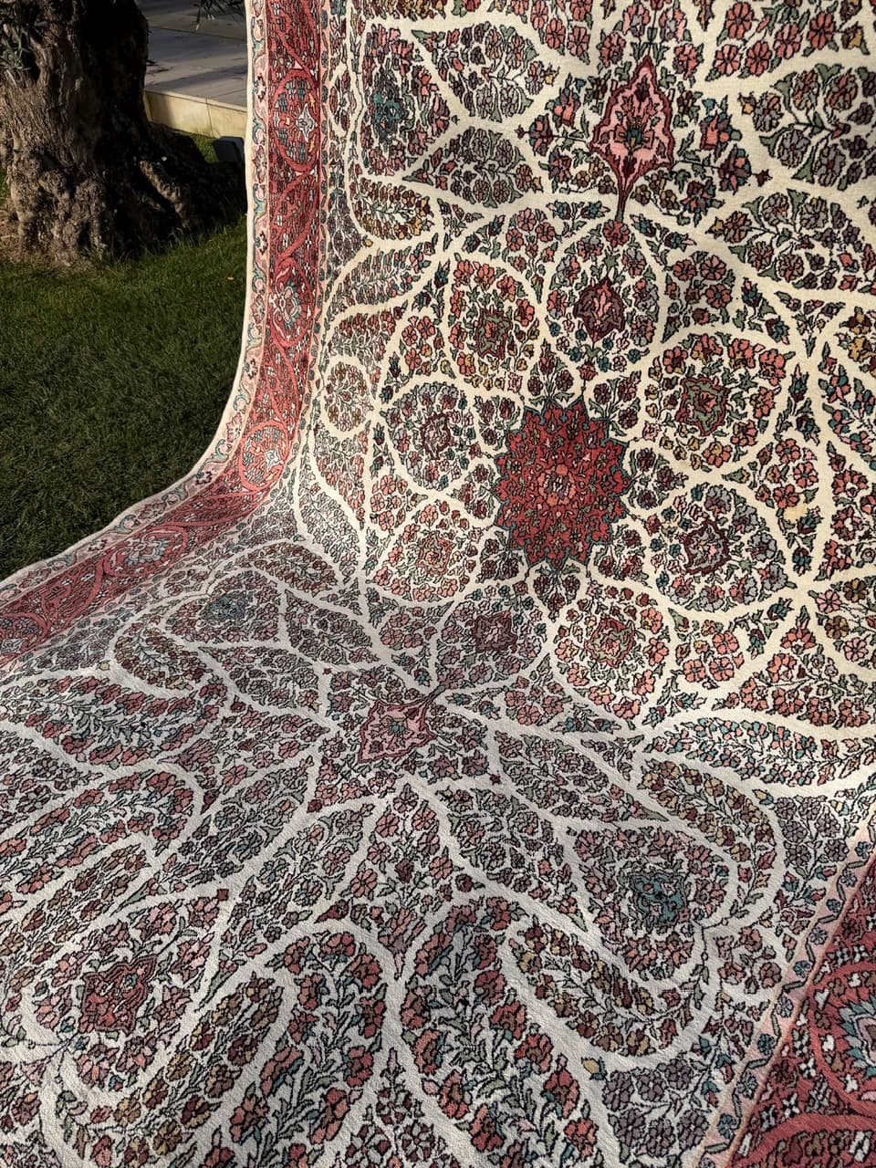 Dywan Ghoum, kość słoniowa, jedwab, Indie - 166848