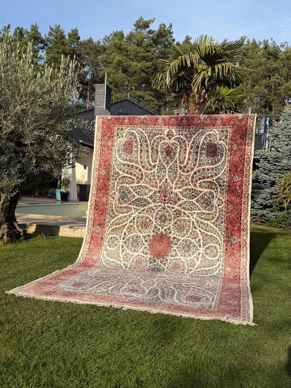 Dywan Ghoum, kość słoniowa, jedwab, Indie - 166846