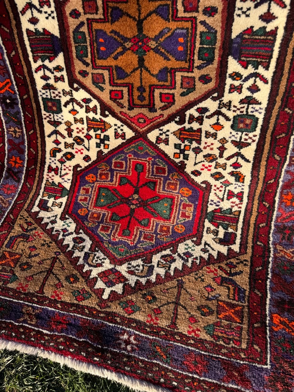 Dywan perski Hamadan, multikolor, wełna, Iran, lata 90. - 166862